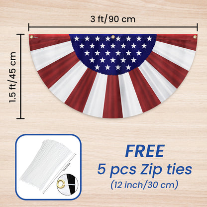 Flagwix American Flag - Patriotic American Non-Pleated Fan Flag MLN3348FL