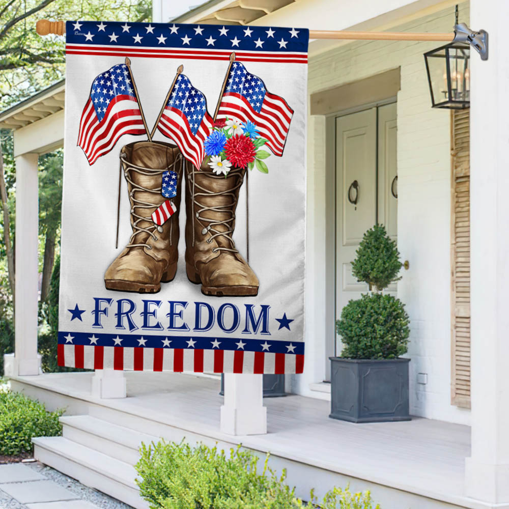 Flagwix American Flag - Veteran Boots Freedom Independence Day Patriotic Flag MLN1422F