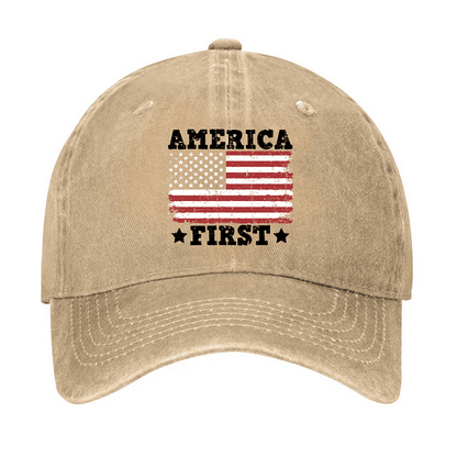 Maturelion America First With USA Flag Print Cap (Free Customization)