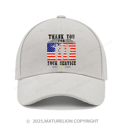 Maturelion Baseball Cap Veterans Day Thank You For Your Service Cap (Free Customization)