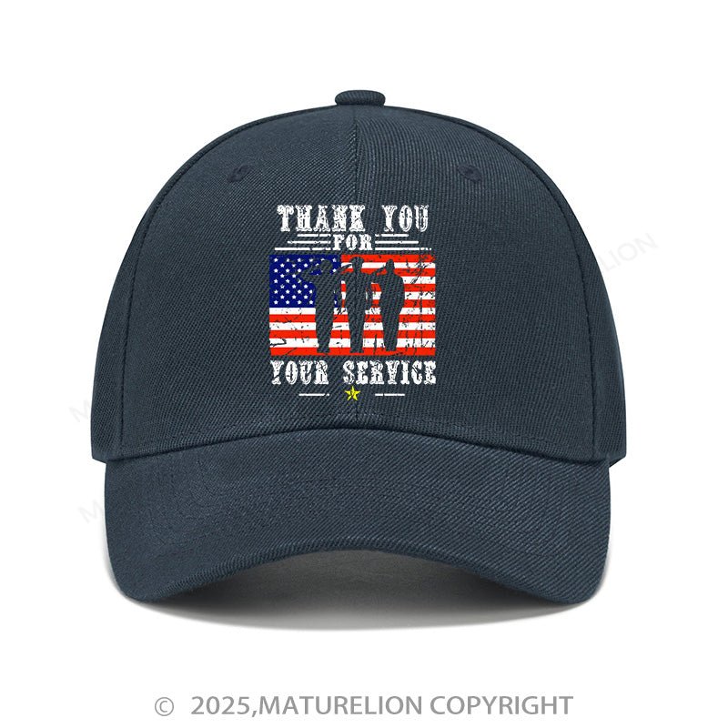 Maturelion Baseball Cap Veterans Day Thank You For Your Service Cap (Free Customization)
