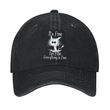 Maturelion It's Fine I'm Fine Everything Is Fine Print Cap (Free Customization)