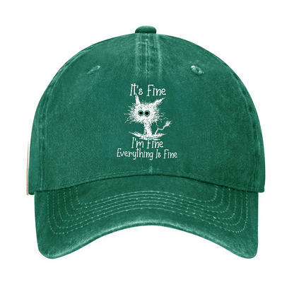 Maturelion It's Fine I'm Fine Everything Is Fine Print Cap (Free Customization)