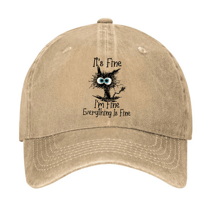 Maturelion It's Fine I'm Fine Everything Is Fine Print Cap (Free Customization)