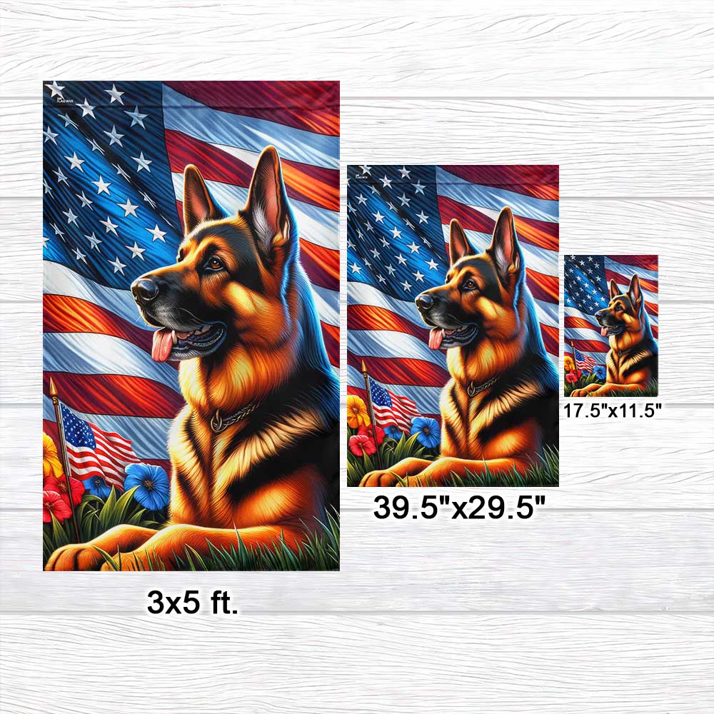 FLAGWIX  Patriot German Shepherd American Flag MLN2633F