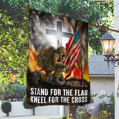Veteran Flag Stand For The Flag Kneel For The Cross Veterans Day Flag MLN3970F