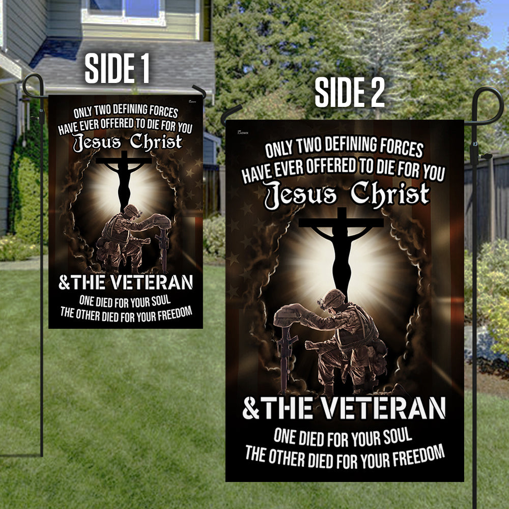 Jesus Veteran Flag Jesus Christ and The Veteran Flag TRV1690F