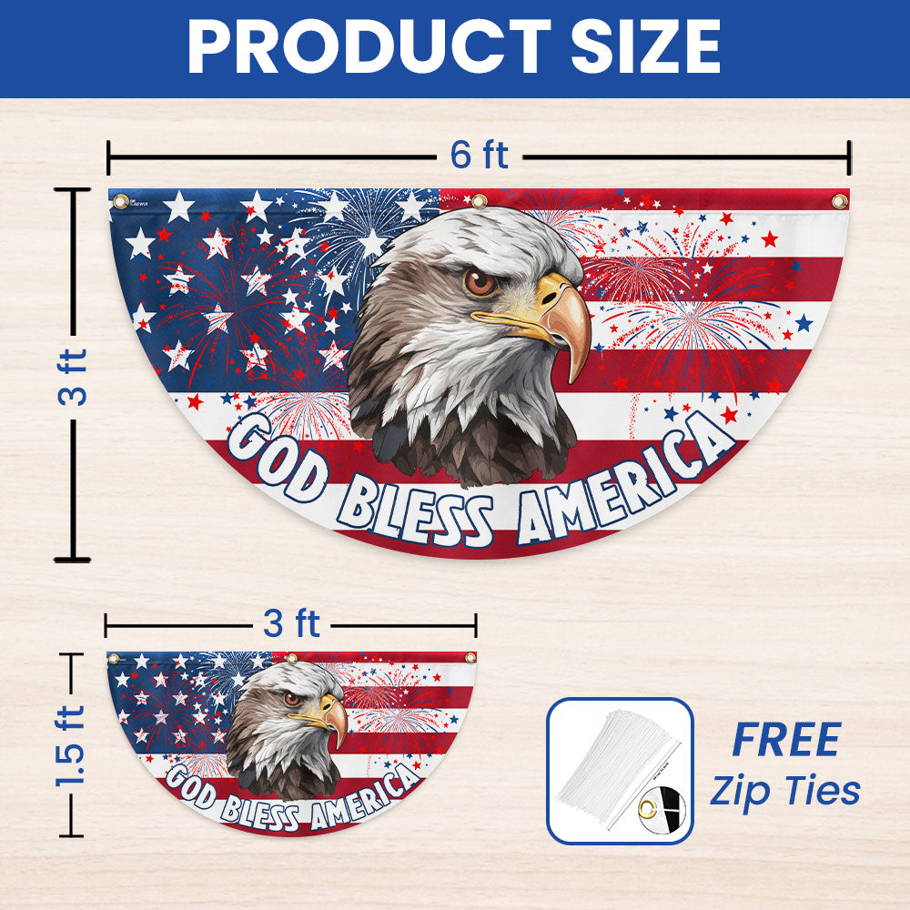 Flagwix American Flag - God Bless America Fan Flag - 4th of july Patriotic Decor LHB80PMN