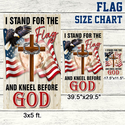Jesus Christ American Flag I Stand For The Flag and Kneel Before God Flag MLN1231F