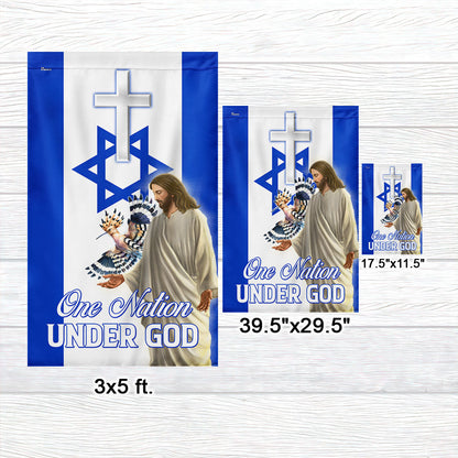 One Nation Under God Israel Jesus Christ Hoopoes Bird Flag MLN2061F