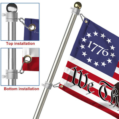 Betsy Ross We The People Eagle American Patriot Grommet Flag TQN27GF