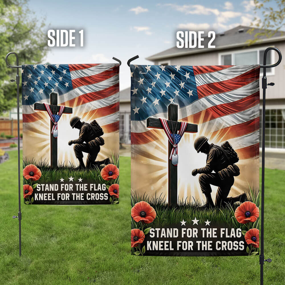 US Veteran Honor The Fallen Flag Stand for the Flag Kneel for the Cross Flag MLN5775TNB