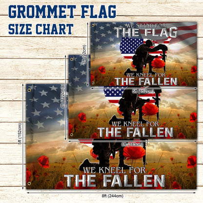 Remembrance Day Flag We Kneel For The Fallen American Flag THB3421GF