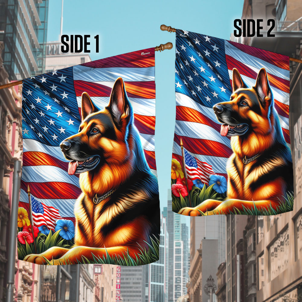 FLAGWIX  Patriot German Shepherd American Flag MLN2633F