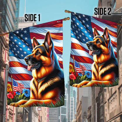 FLAGWIX  Patriot German Shepherd American Flag MLN2633F