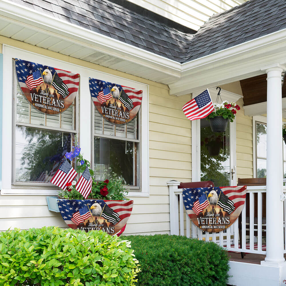 Thank You Veterans, American Eagle Memorial Day Veteran Non-Pleated Fan Flag TPT1643FL