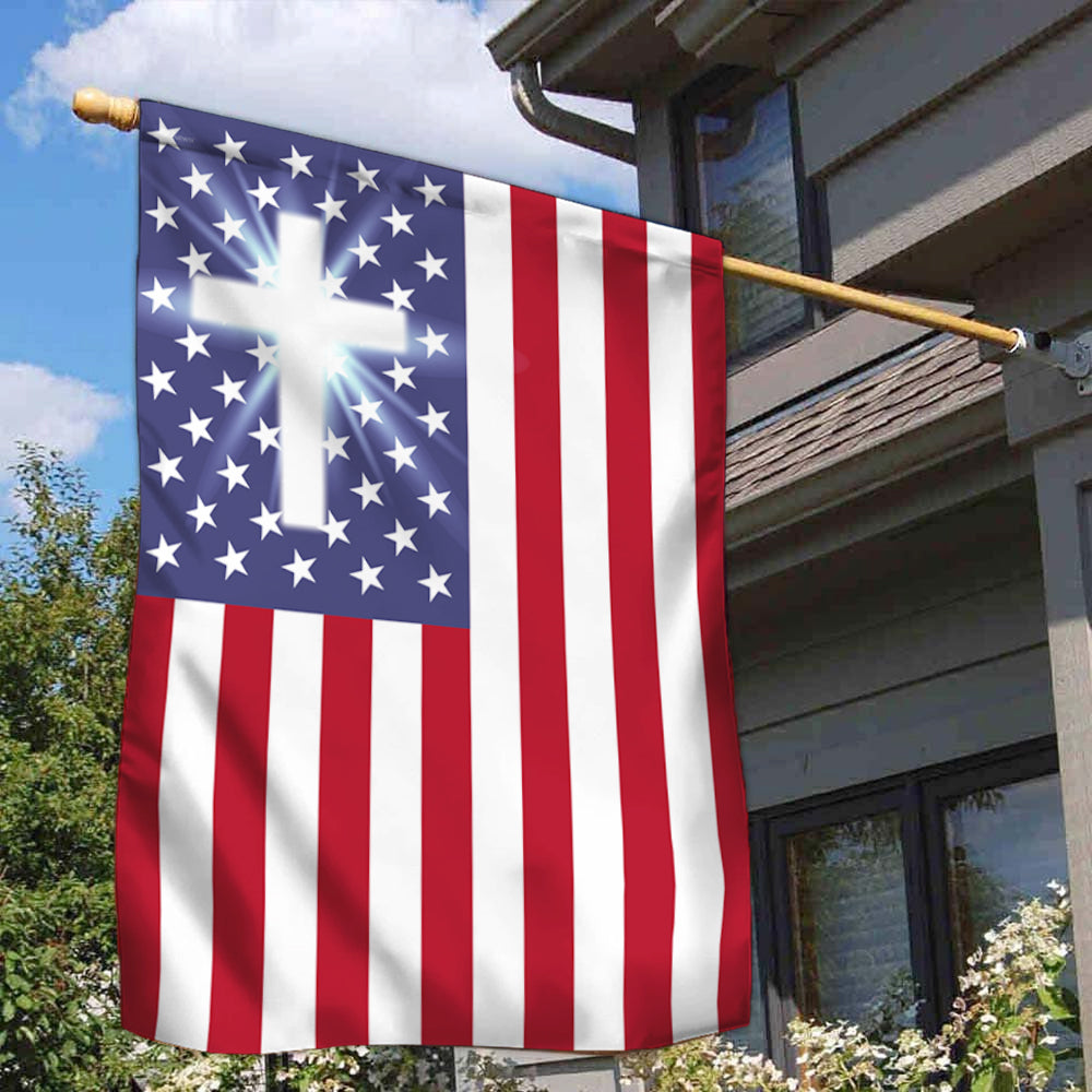 Flagwix American Flag - Christian Cross American One Nation Under God Flag TPT679F