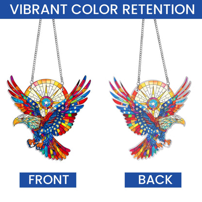 USA Flag American Eagle Suncatcher Acrylic Hanging VTM292ASn