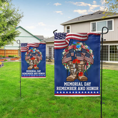 Flagwix American Flag - Memorial Day Veteran Boots American Wreath Remember and Honor Flag MLN1264F