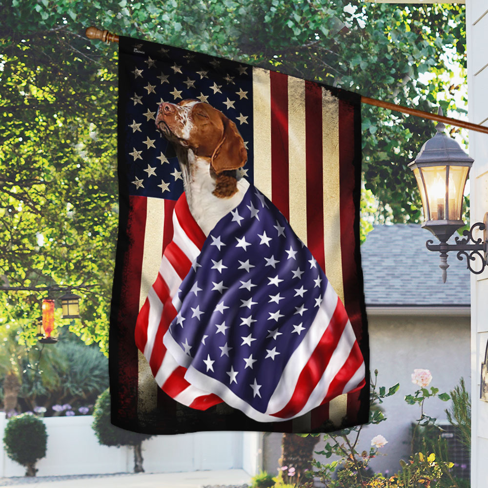 Brittany Spaniel American Patriot Flag BNL40Fv63