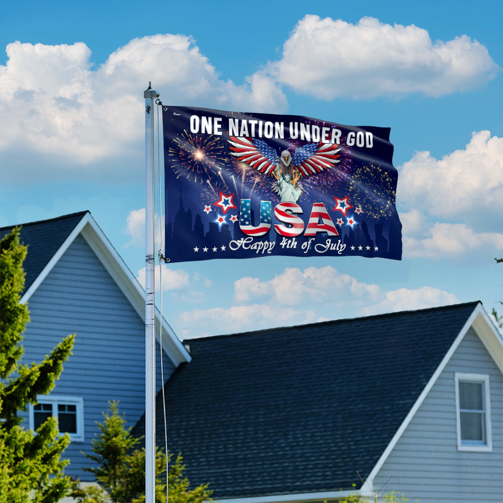 Flagwix American Flag - One Nation Under God 4th of july Patriotic Flag Grommet Flag NNT48NTH