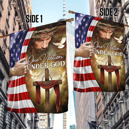 Flagwix American Flag - One Nation Under God Jesus Christian American Flag TPT1311F