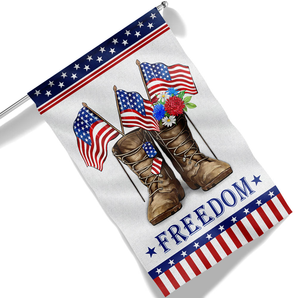 Flagwix American Flag - Veteran Boots Freedom Independence Day Patriotic Flag MLN1422F