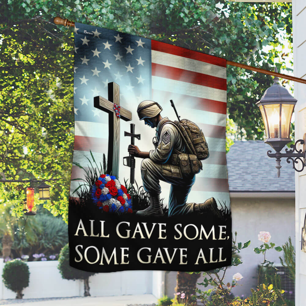 Memorial Day FLAGWIX Veteran Kneeling The Cross  American Soldier All Gave Some Some Gave All Flag MLN2720F