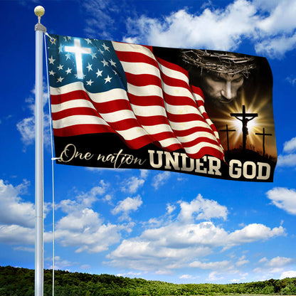 Flagwix American Flag - One Nation Under God, Jesus Christian Patriotic American Grommet Flag TPT841GF