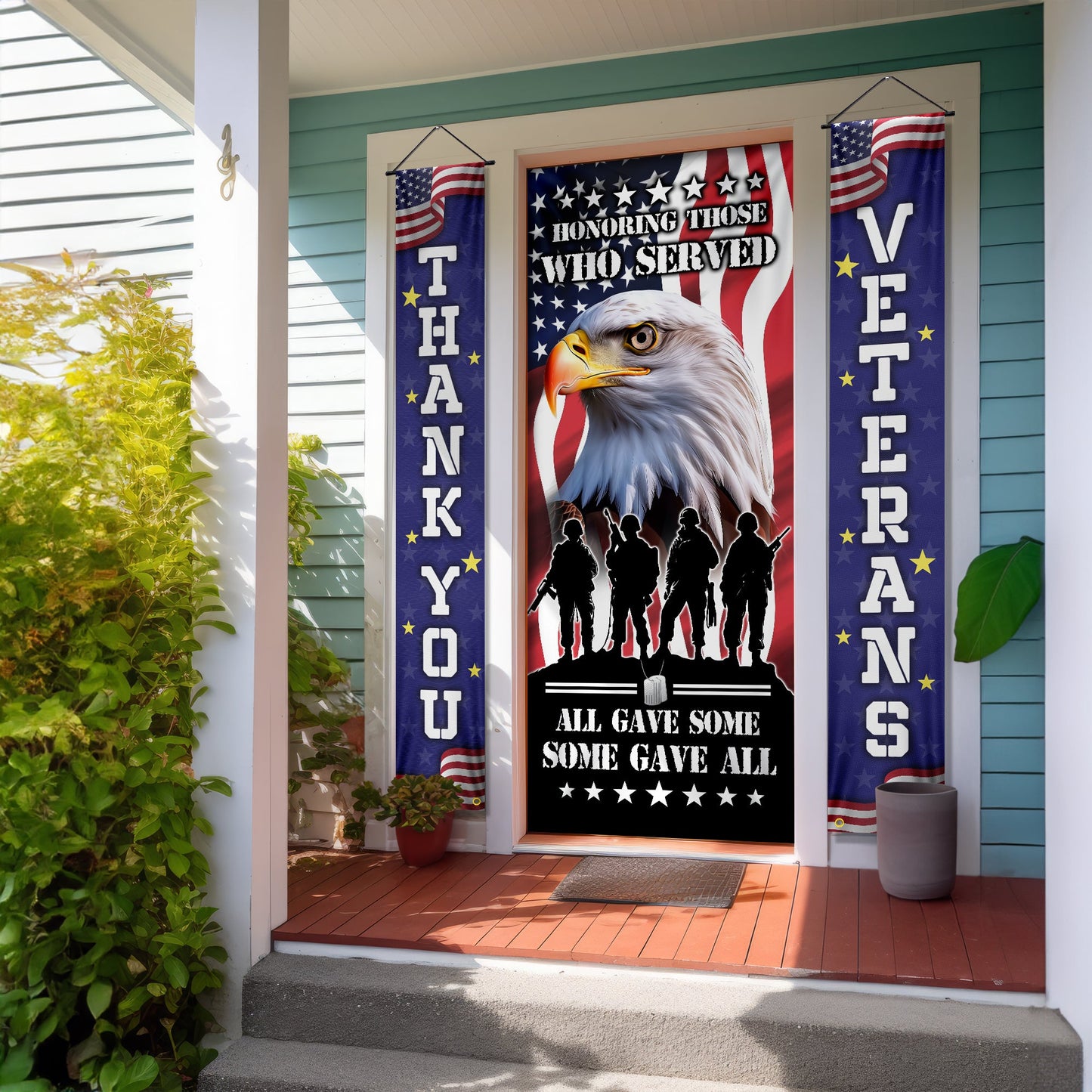 Thank You Veterans, Honoring Those Who Served, Veterans Day, American Eagle Door Cover &amp; Banners TPT1266CB