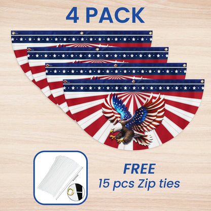Flagwix American Flag - Patriotic Eagle American Non-Pleated Fan Flag MLN3061FL