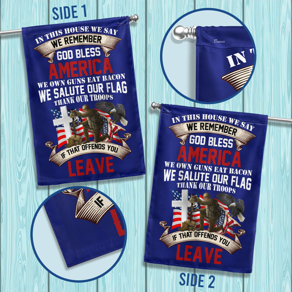 Veteran Memorial Day In This House God Bless America Thanks Our Troops Flag MLN1268F