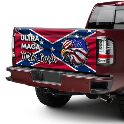 Ultra MAGA Truck Tailgate Decal Sticker Wrap We The People Southern Confederate Flag TQN145TDv1