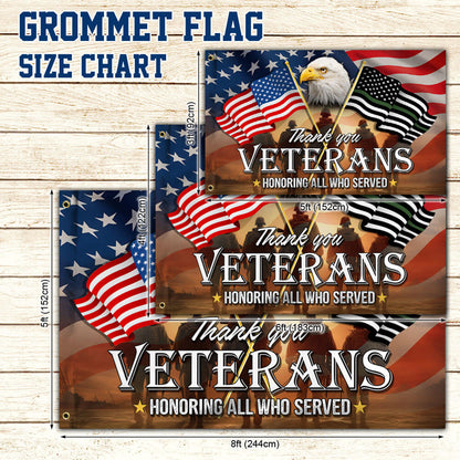 Thank You Veterans, American Eagle Memorial Veteran Day Flag TPT66GFv1n