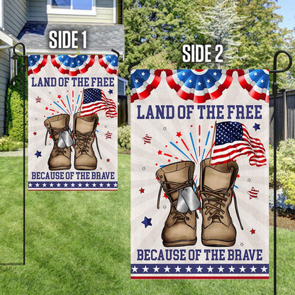 Flagwix American Flag - Land Of The Free Because Of The Brave Veteran Boots Independence Day Patriotic Flag MLN1418F