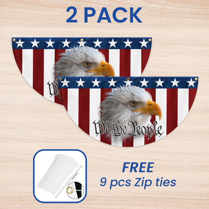 Patriotic Eagle We The People American Non-Pleated Fan Flag MLN3305FL