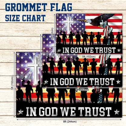In God We Trust, Christian Cross American Eagle Flag TPT120GFv1