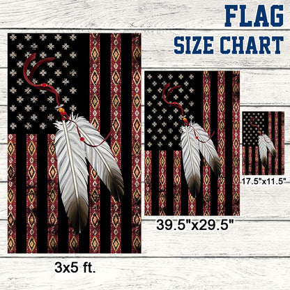 Native American Eagle Feather Flag THH2489Fn