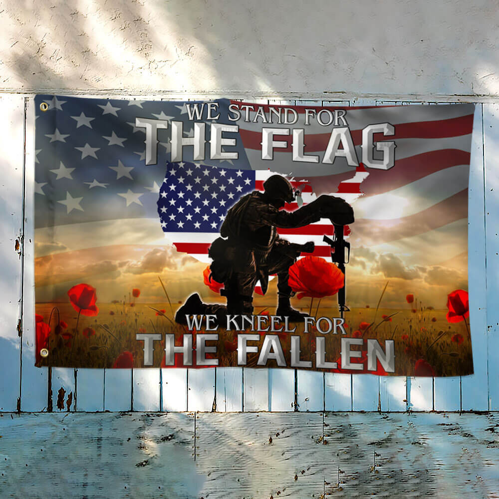 Remembrance Day Flag We Kneel For The Fallen American Flag THB3421GF