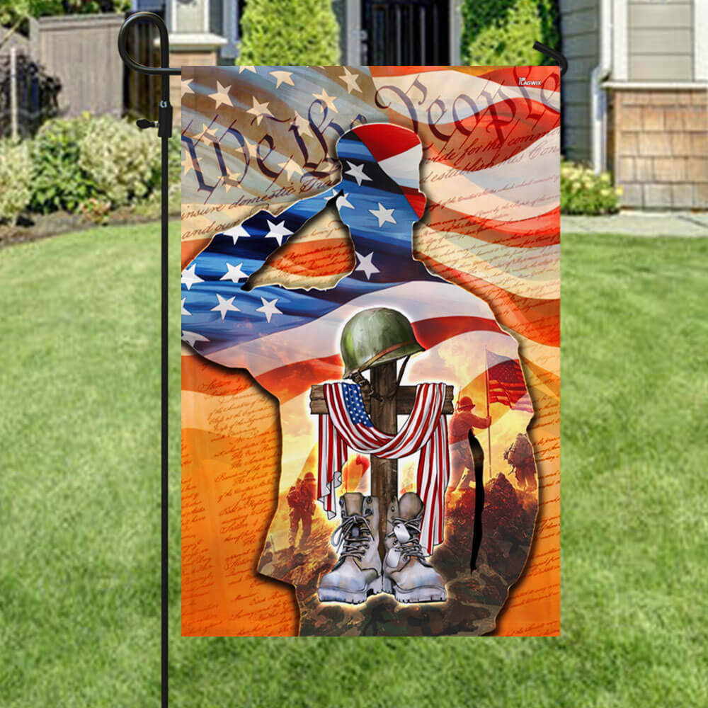 Memorial Day FLAGWIX U.S. Veteran Memorial American We The People Saluting Soldier Flag MLN2753F
