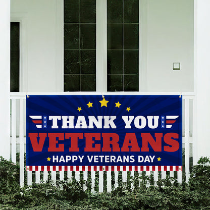 Thank You Veterans Happy Veterans Day Fence Banner TQN3810FB