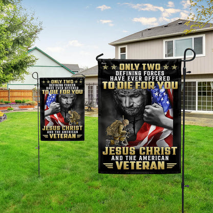 Veteran Flag Only Two Defining Forces Have Ever Offered To Die For You Jesus Christ And The American Veteran MLN3301F