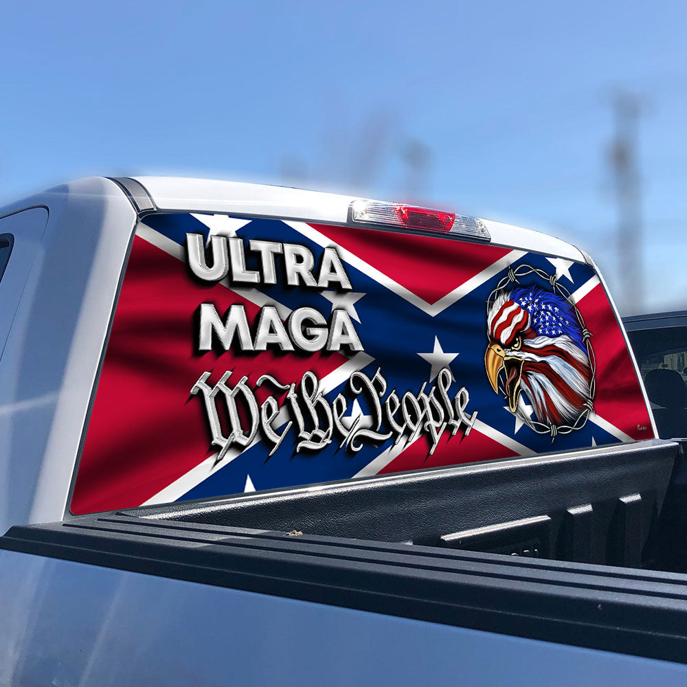 Ultra MAGA Rear Window Decal We The People Southern Confederate TQN145CDv1