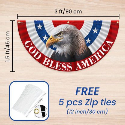 Flagwix American Flag - Eagle God Bless America Non-Pleated Fan Flag MLN3145FL