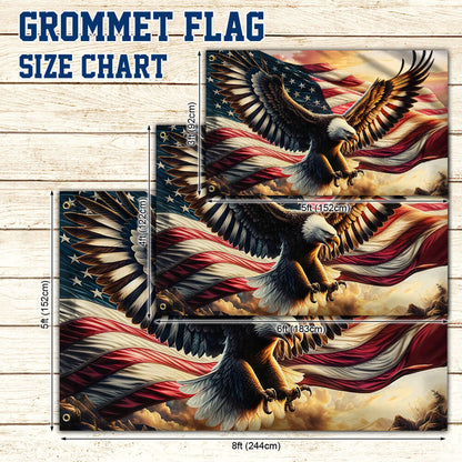 Patriotic Eagle American Grommet Flag TQN2567GF