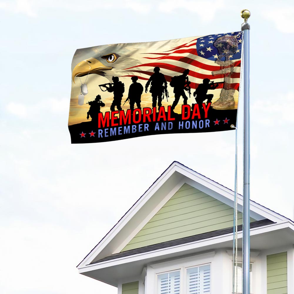 Memorial Day Veteran Remember And Honor Grommet Flag TPT781GF