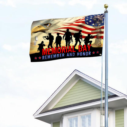 Memorial Day Veteran Remember And Honor Grommet Flag TPT781GF