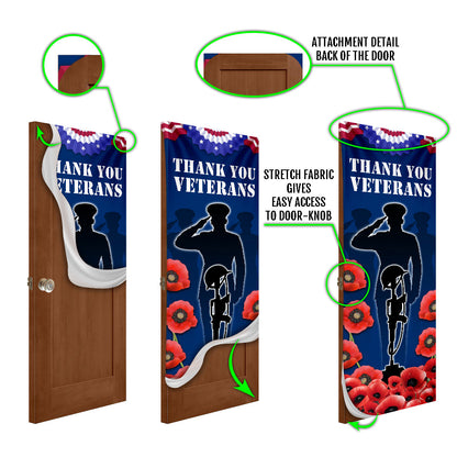 Veterans Day Thank You Veterans For Your Service Door Cover TQN3838D