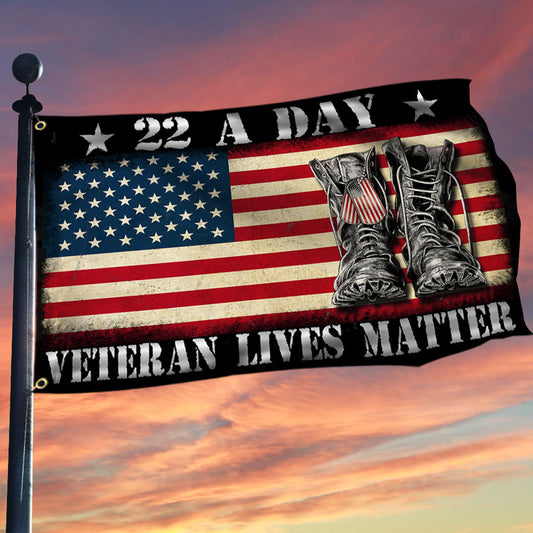 22 A Day Veterans Grommet Flag Veteran Lives Matter TQN495GF