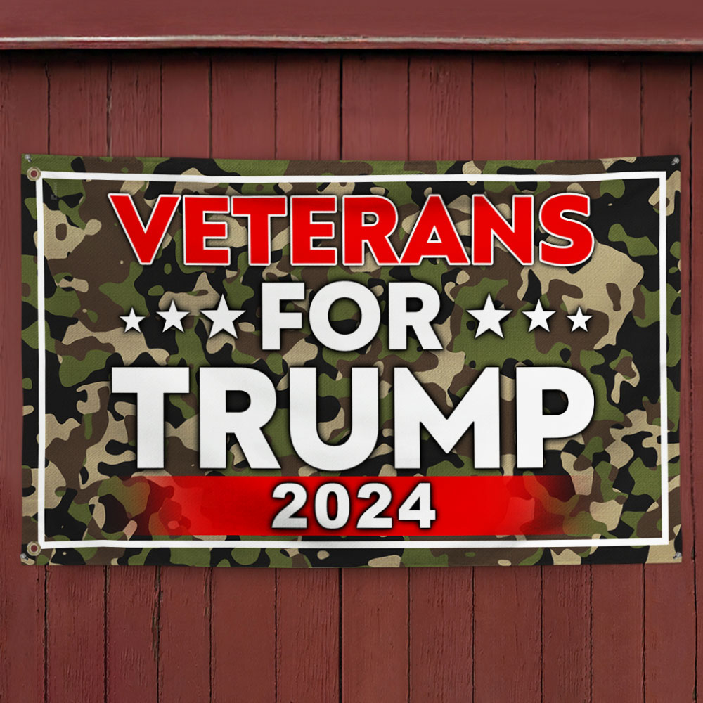 Veterans For Trump 2024 Camo Grommet Flag MLN3822GF
